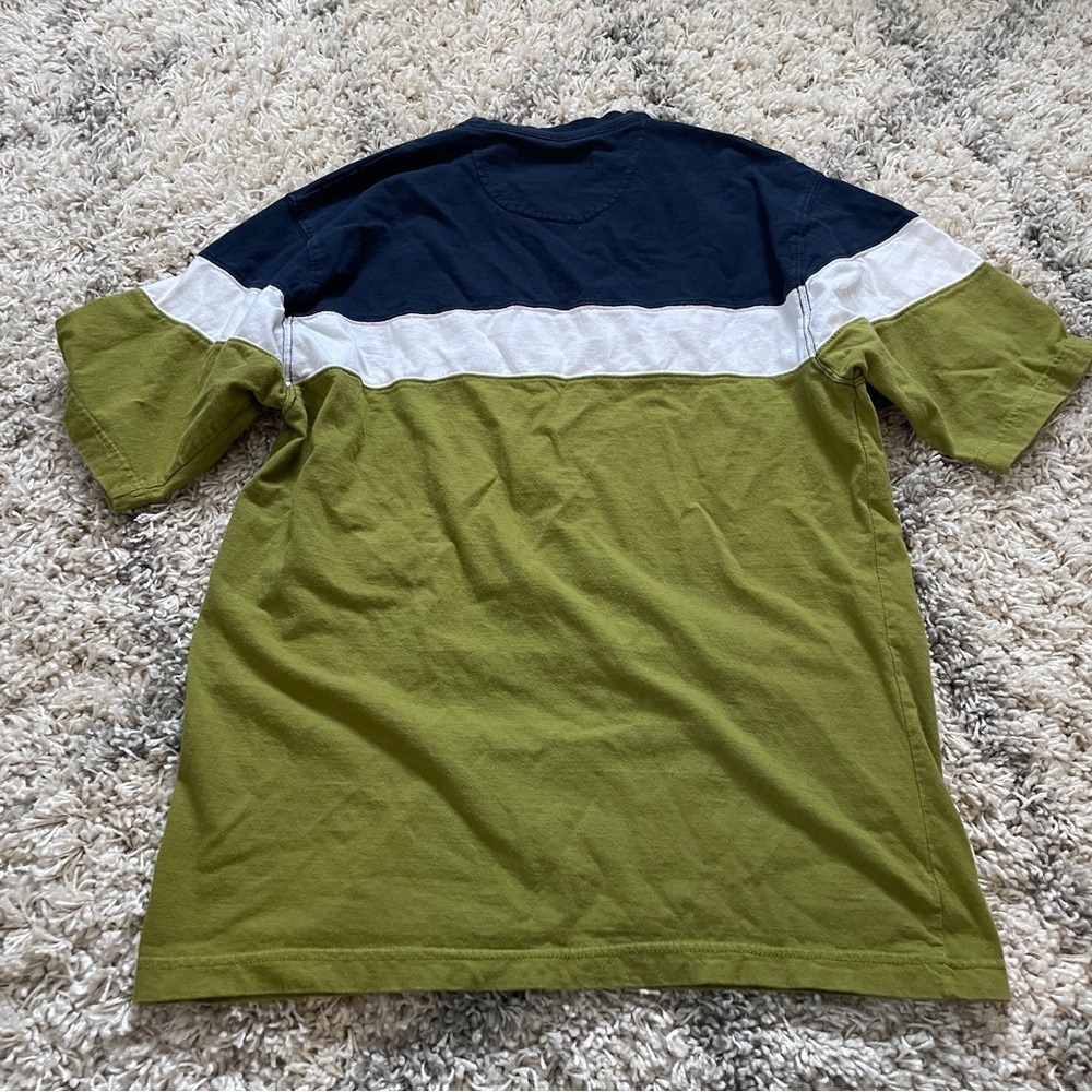 Consensus Sportswear Mens Color‎ block T-Shirt Navy White Olive Green Cotton L - Picture 6 of 9